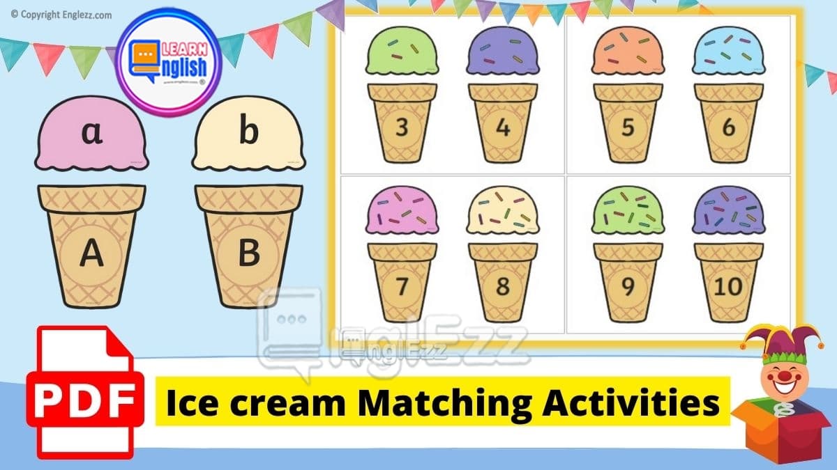 5 Best Ice Cream Matching Activity Free Printables For Kids EnglEzz