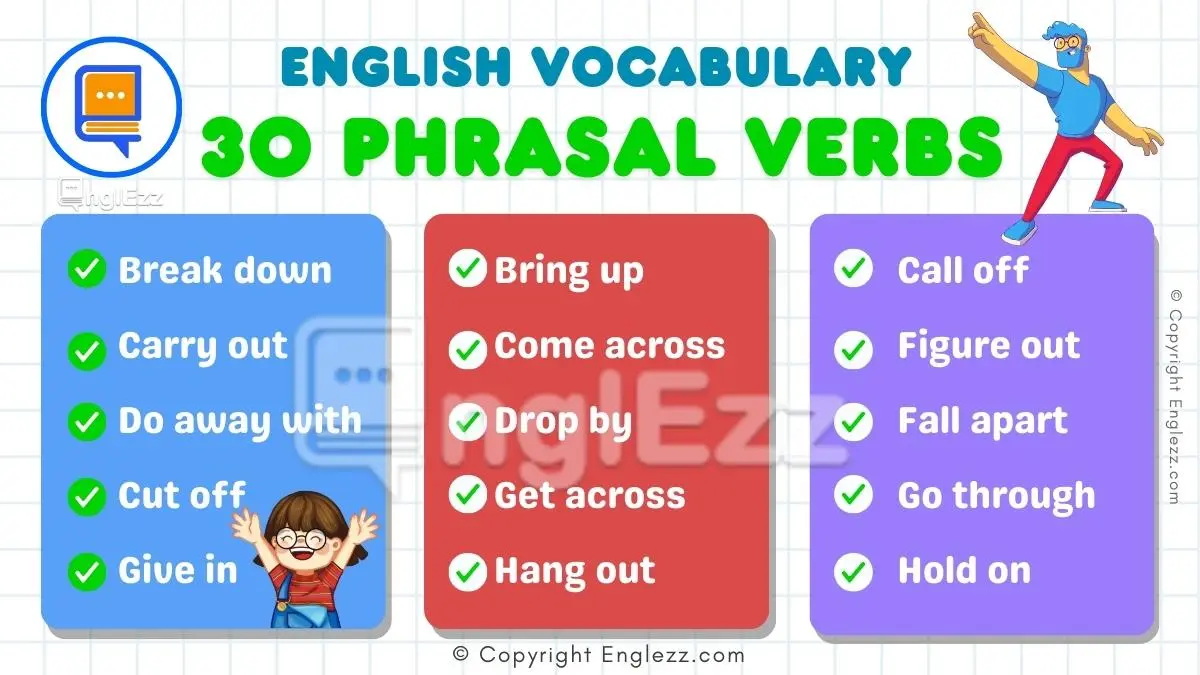 30 Common Phrasal Verbs With Examples, Synonyms And Definitions • EnglEzz