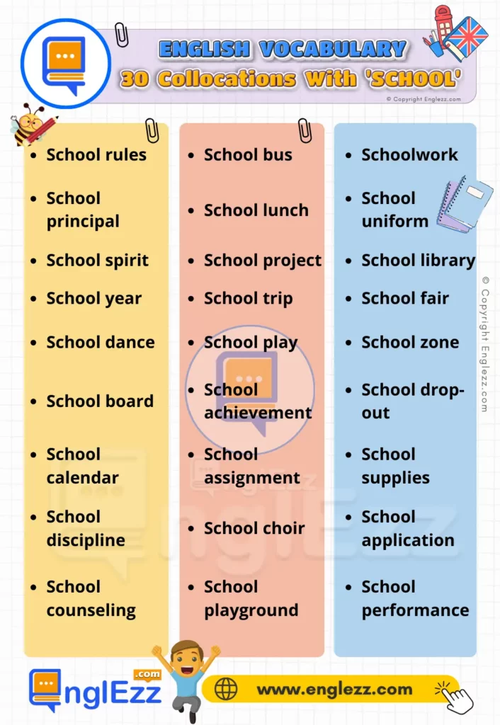 learn-english-vocab-most-common-collocations-with-school